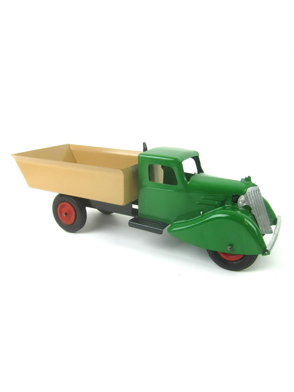 Vintage Wyandotte Pressed Steel Dump Truck 1930s Green & Yellow Art Deco RARE